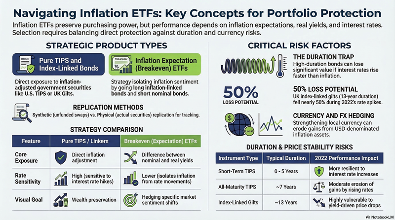 Chart detailing key selection criteria for Inflation-Linked ETFs